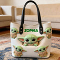 Personalized Baby Yoda Tote Bag Custom Name Gift for Kids Tote Bag GradoCreations