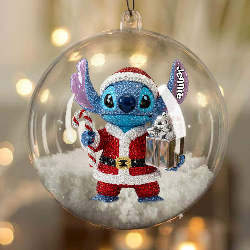 Personalized Snow Globe Ornament with Bow | Custom Holiday Gift Snow Globe Ornament With Bow GradoCreations