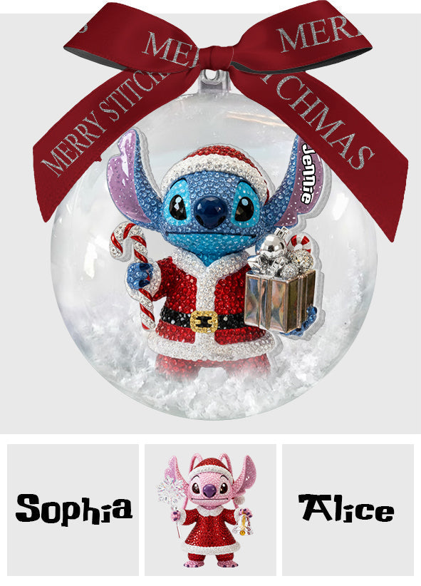 Personalized Snow Globe Ornament with Bow | Custom Holiday Gift Snow Globe Ornament With Bow GradoCreations