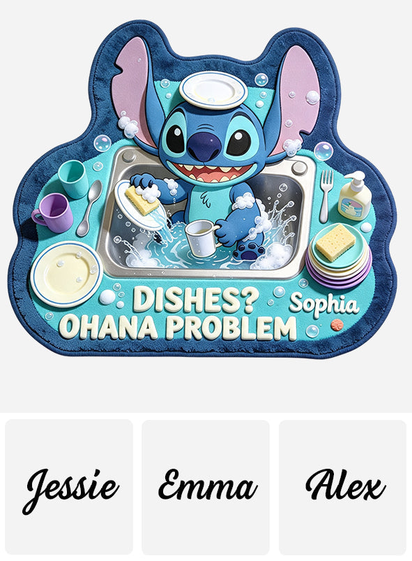 Personalized Ohana Drying Mat with Cute Stitch Design for Home Drying Mat GradoCreations