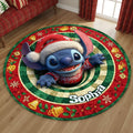 Personalized Ohana Round Rug with Stitch Design for Family Home Round Rug GradoCreations