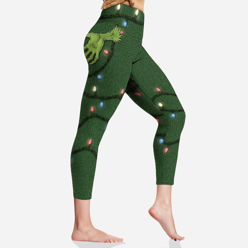 Personalized Christmas Leggings with Grinch Design for Women Leggings GradoCreations