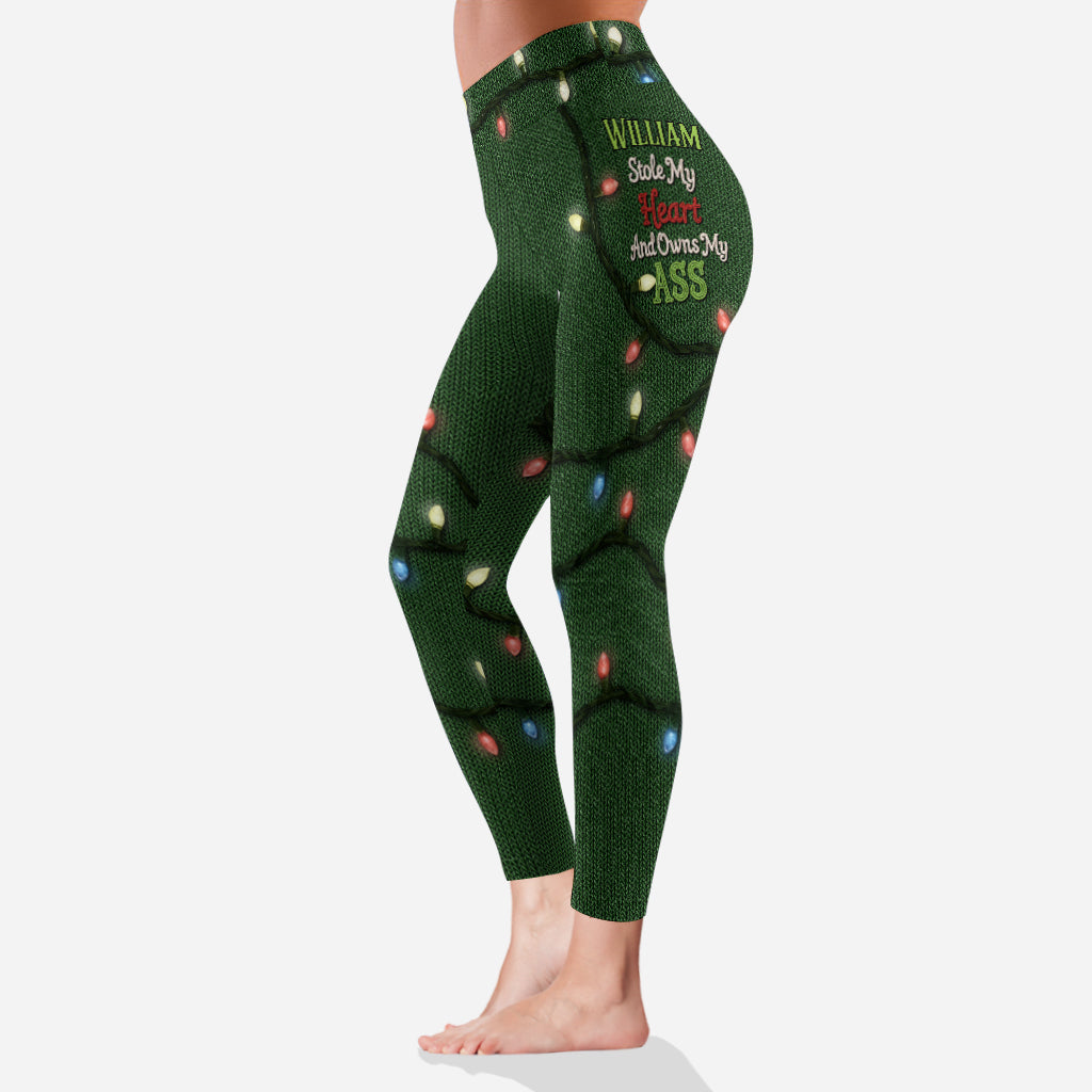 Personalized Christmas Leggings with Grinch Design for Women Leggings GradoCreations