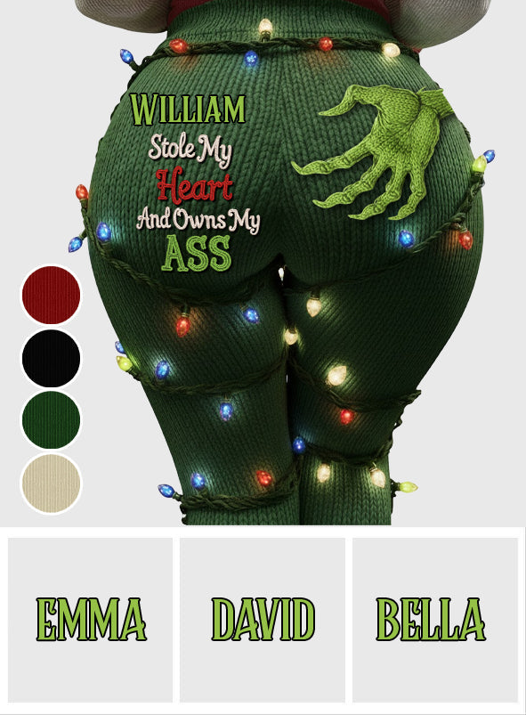 Personalized Christmas Leggings with Grinch Design for Women Leggings GradoCreations