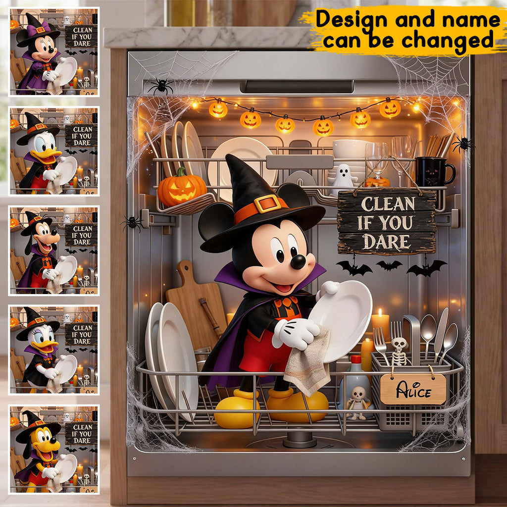 Personalized Halloween Dishwasher Cover Custom Name Decor Dishwasher Cover GradoCreations