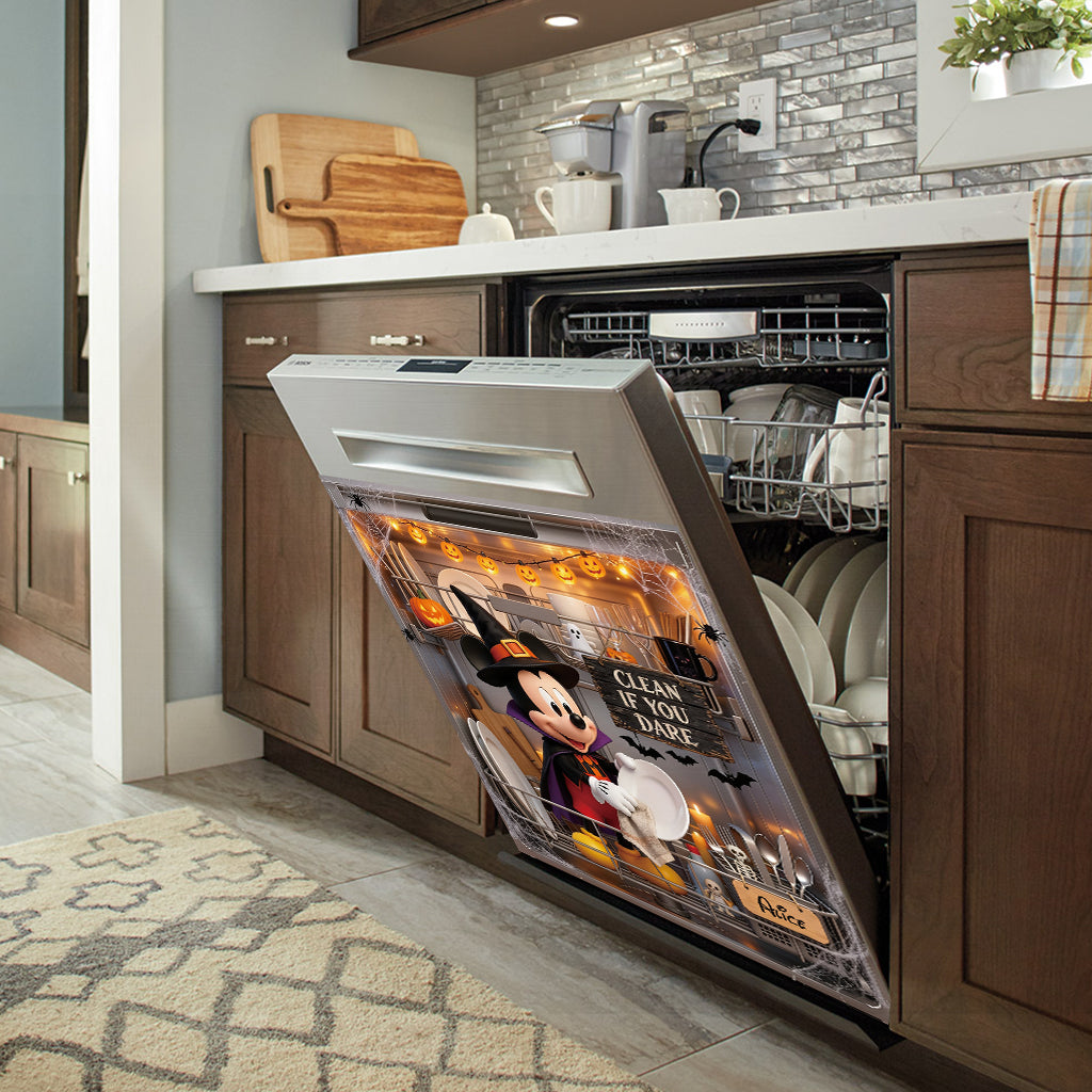 Personalized Halloween Dishwasher Cover Custom Name Decor Dishwasher Cover GradoCreations