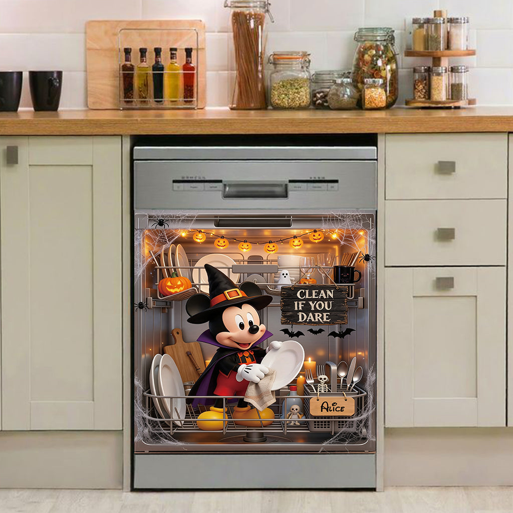 Personalized Halloween Dishwasher Cover Custom Name Decor Dishwasher Cover GradoCreations