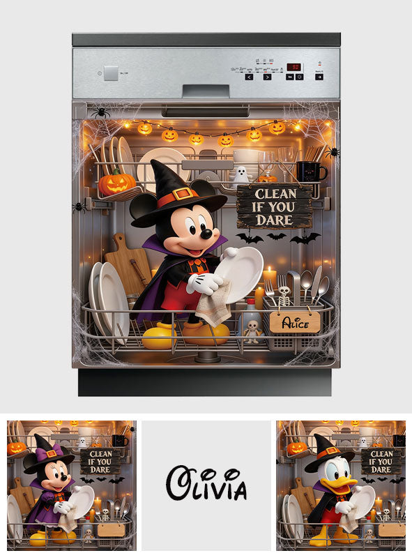 Personalized Halloween Dishwasher Cover Custom Name Decor Dishwasher Cover GradoCreations