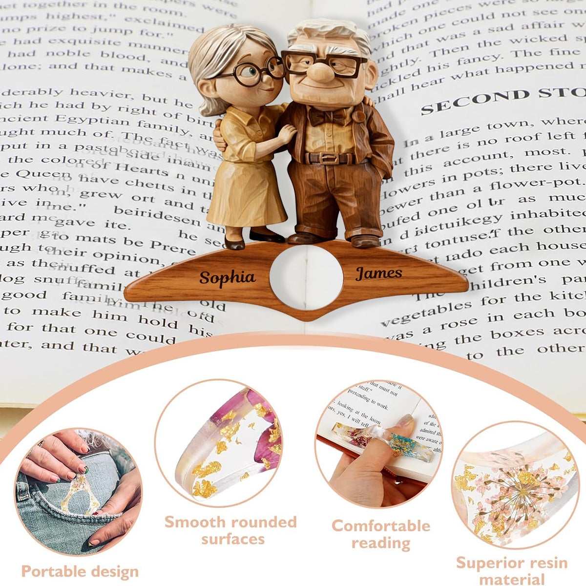 Personalized Book Page Holder Custom Name Gift for Book Lovers Book Page Holder GradoCreations