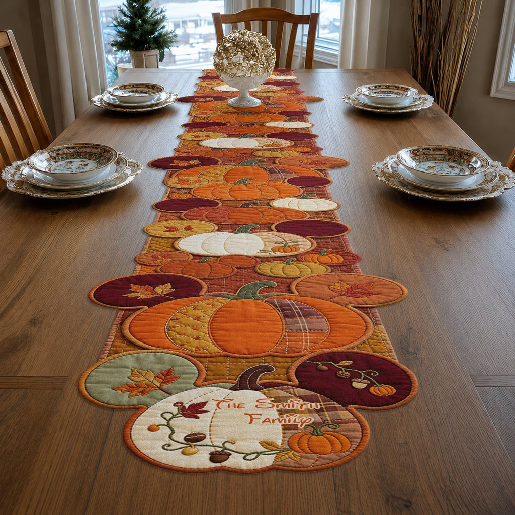 Personalized Pumpkin Table Runner Custom Shape for Fall Decor Custom Shape Table Runner GradoCreations
