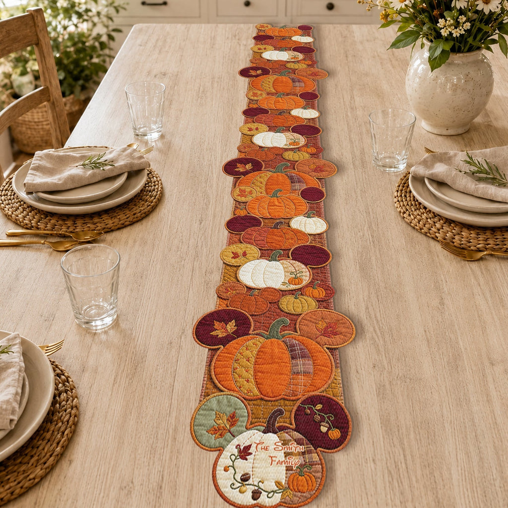 Personalized Pumpkin Table Runner Custom Shape for Fall Decor Custom Shape Table Runner GradoCreations