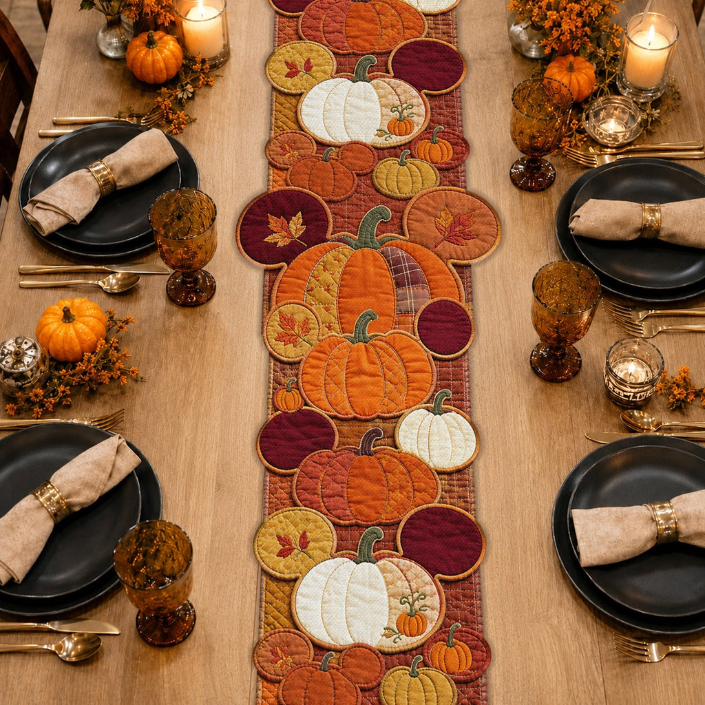 Personalized Pumpkin Table Runner Custom Shape for Fall Decor Custom Shape Table Runner GradoCreations