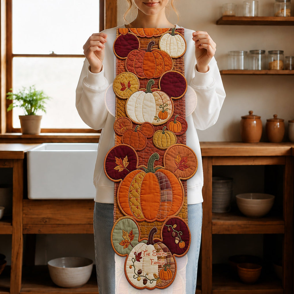 Personalized Pumpkin Table Runner Custom Shape for Fall Decor Custom Shape Table Runner GradoCreations