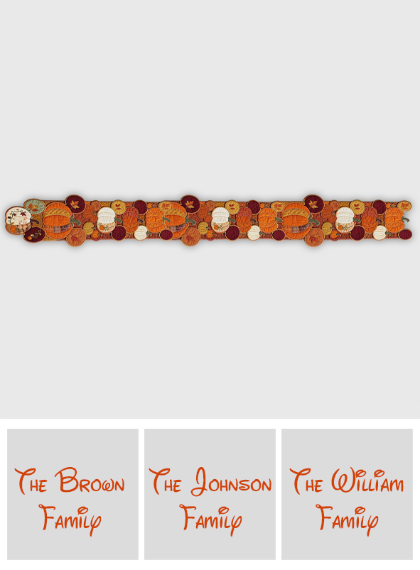 Personalized Pumpkin Table Runner Custom Shape for Fall Decor Custom Shape Table Runner GradoCreations