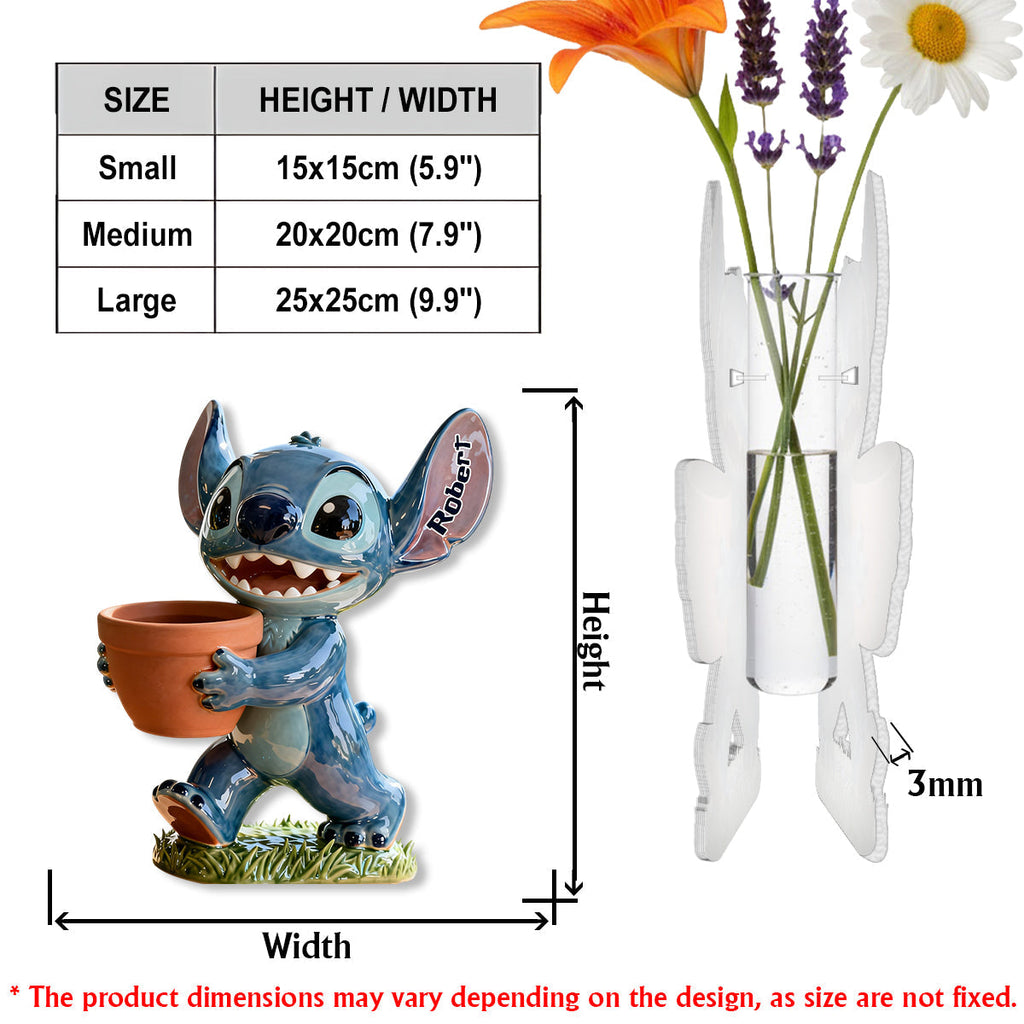 Personalized Ohana Custom Shape Acrylic Flower Vase Gift Idea Custom Shape Acrylic Flower Vase GradoCreations