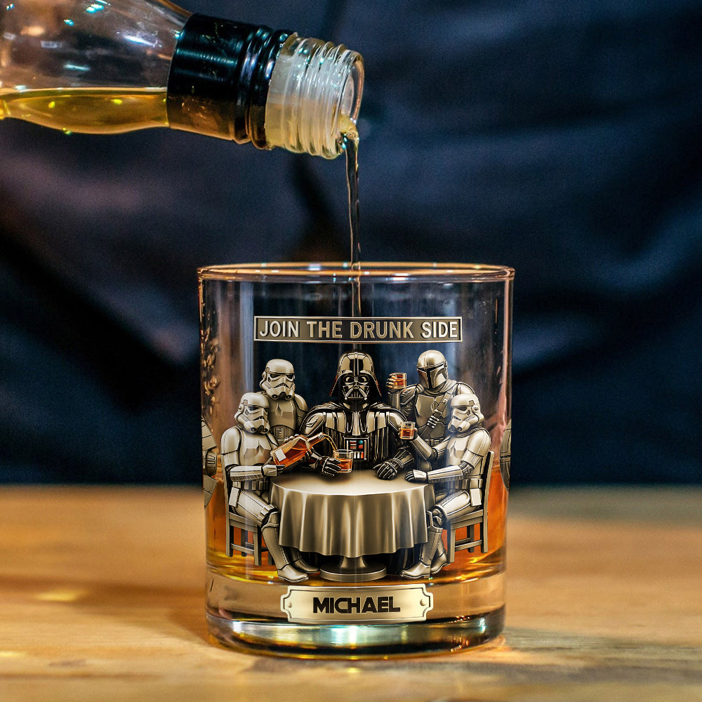 Personalized Whiskey Glass Join The Drunk Side Custom Name Gift for Dad Whiskey Glass GradoCreations
