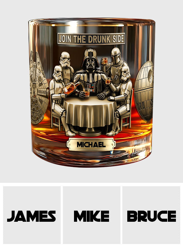 Personalized Whiskey Glass Join The Drunk Side Custom Name Gift for Dad Whiskey Glass GradoCreations