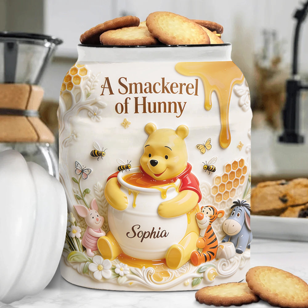 Personalized Ceramic Cookie Jar with Name Custom Hunny Bear Gift Cookie Jar GradoCreations
