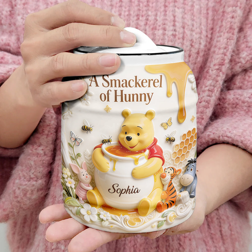 Personalized Ceramic Cookie Jar with Name Custom Hunny Bear Gift Cookie Jar GradoCreations