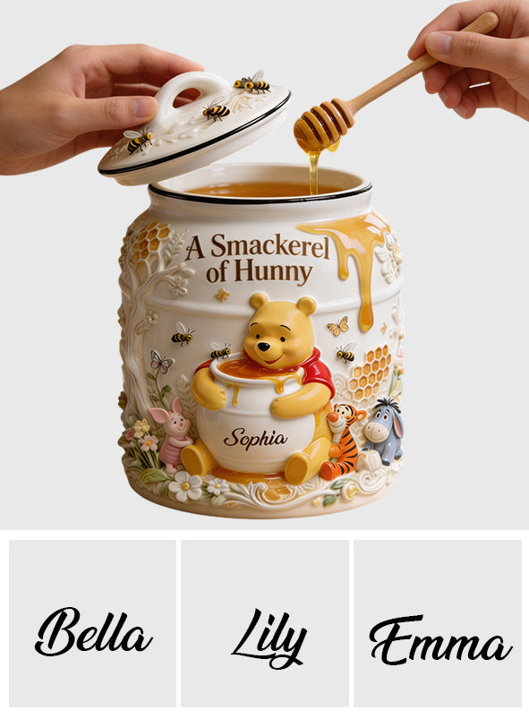 Personalized Ceramic Cookie Jar with Name Custom Hunny Bear Gift Cookie Jar GradoCreations