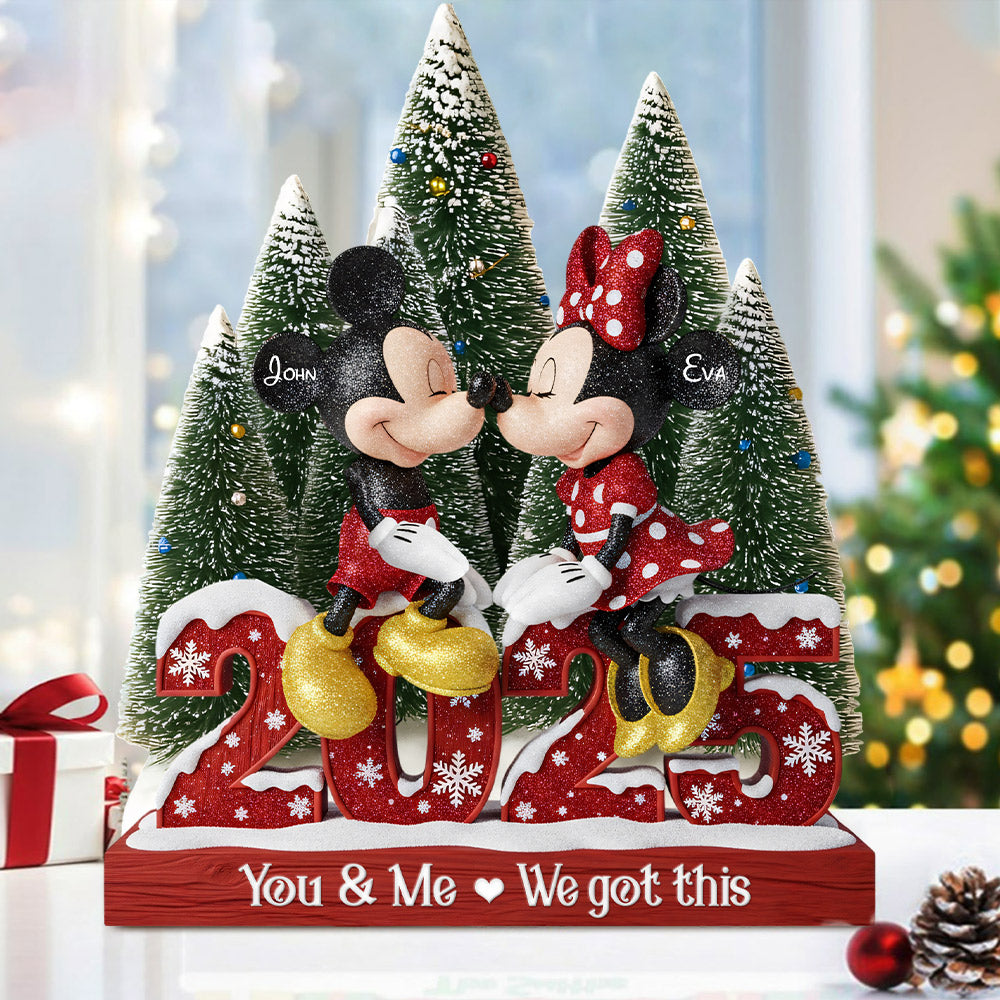 Personalized Mickey Mouse Acrylic Plaque Custom Gift for Couples Christmas Décor Custom Shaped Acrylic Plaque GradoCreations