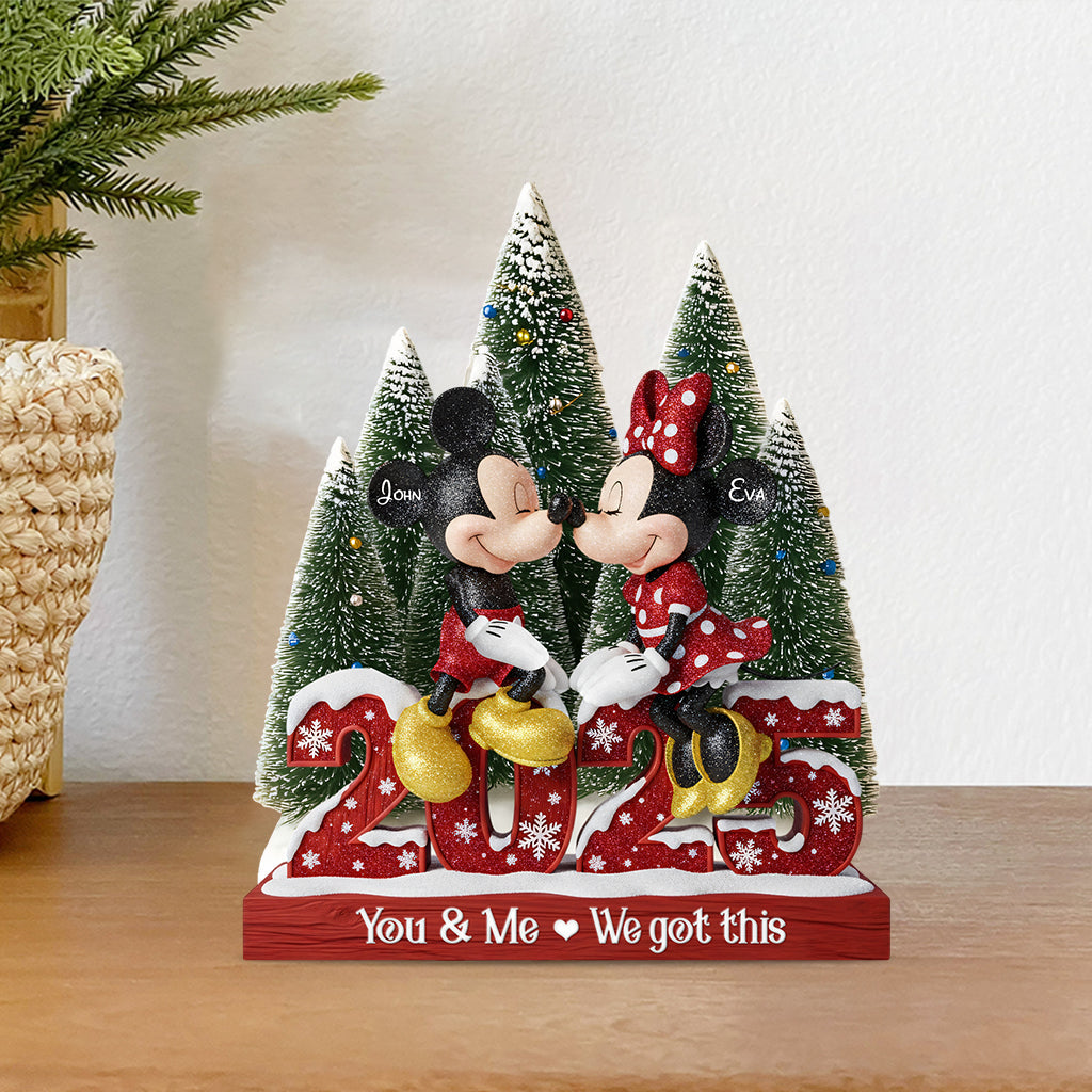 Personalized Mickey Mouse Acrylic Plaque Custom Gift for Couples Christmas Décor Custom Shaped Acrylic Plaque GradoCreations