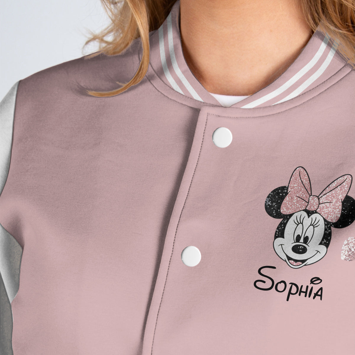 Personalized Minnie Mouse Varsity Jacket Custom Name Gift for Kids Varsity Jacket GradoCreations
