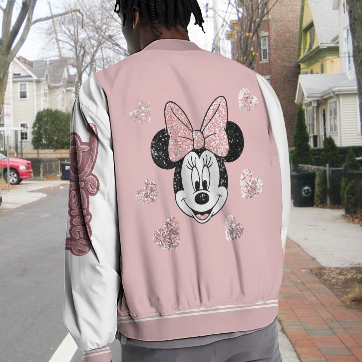 Personalized Minnie Mouse Varsity Jacket Custom Name Gift for Kids Varsity Jacket GradoCreations