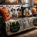 Personalized Halloween Mouse Quilted Sofa Cover with Family Name Quilted Sofa/Couch Cover GradoCreations