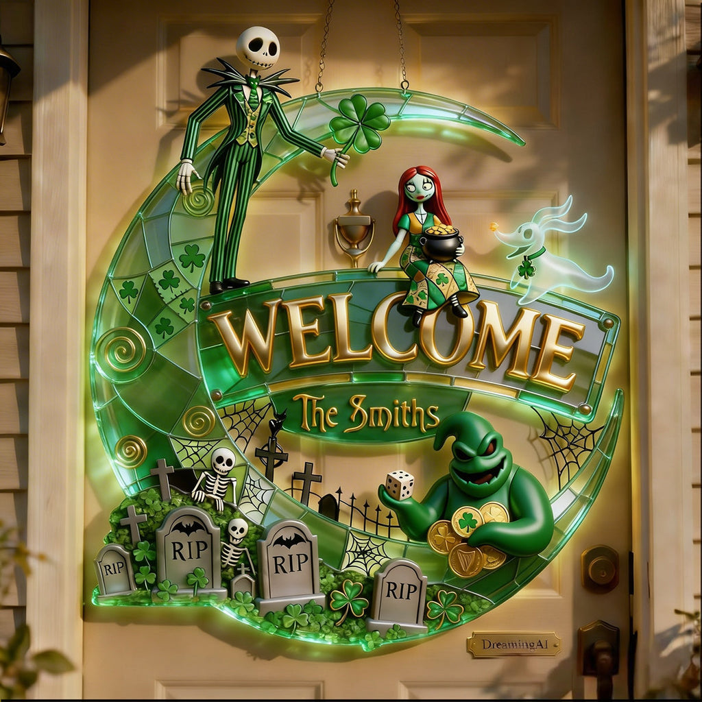 Personalized St. Patrick's Day LED Light Acrylic Sign Gift LED Light Acrylic Sign GradoCreations