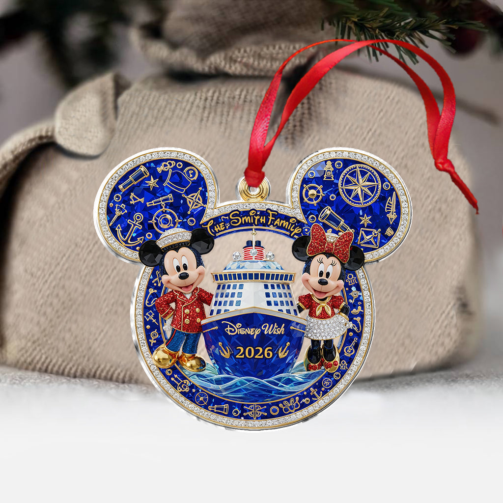 Personalized Mickey Mouse Cruise Ornament Custom Family Name Gift Ornament GradoCreations