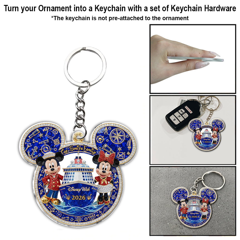 Personalized Mickey Mouse Cruise Ornament Custom Family Name Gift Ornament GradoCreations