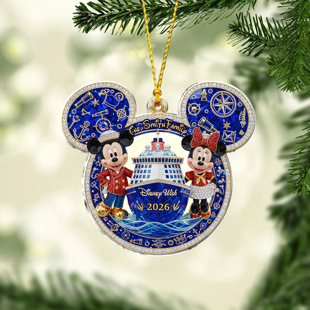 Personalized Mickey Mouse Cruise Ornament Custom Family Name Gift Ornament GradoCreations