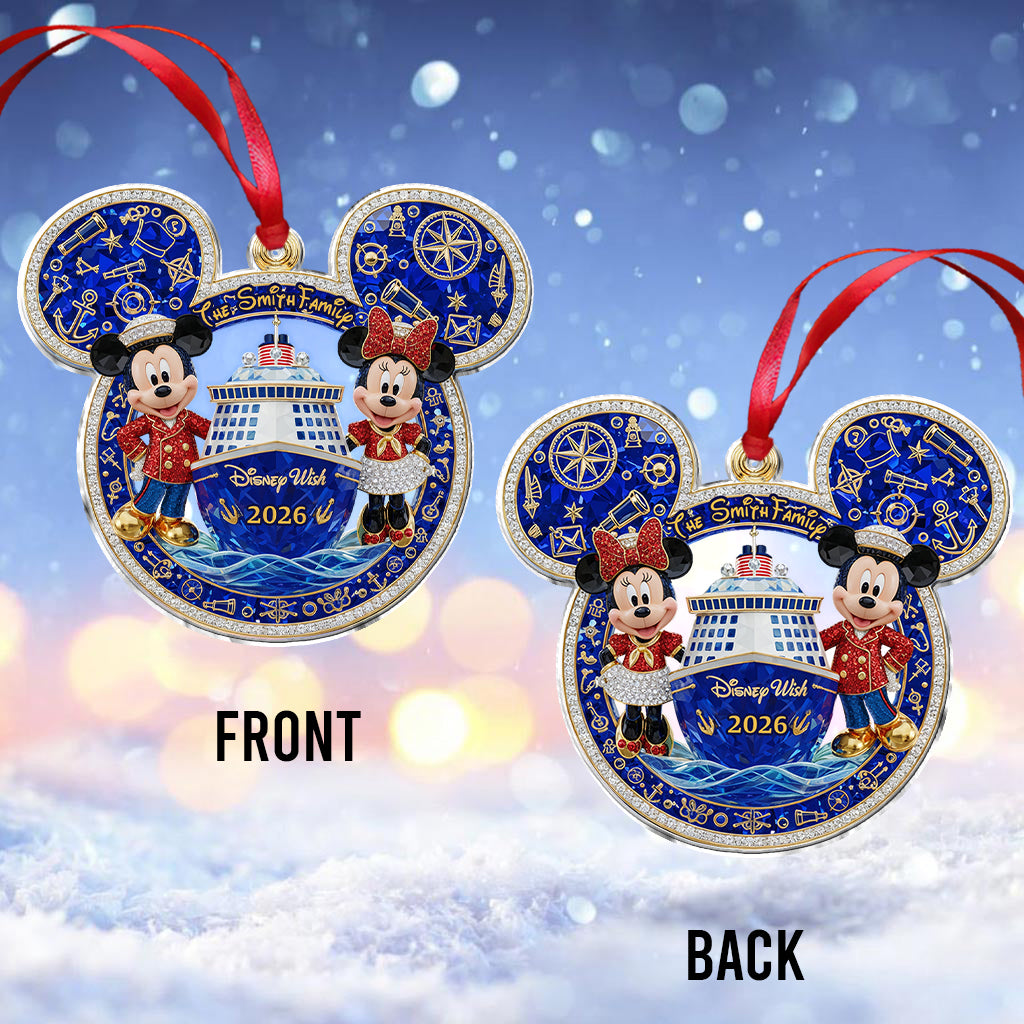 Personalized Mickey Mouse Cruise Ornament Custom Family Name Gift Ornament GradoCreations
