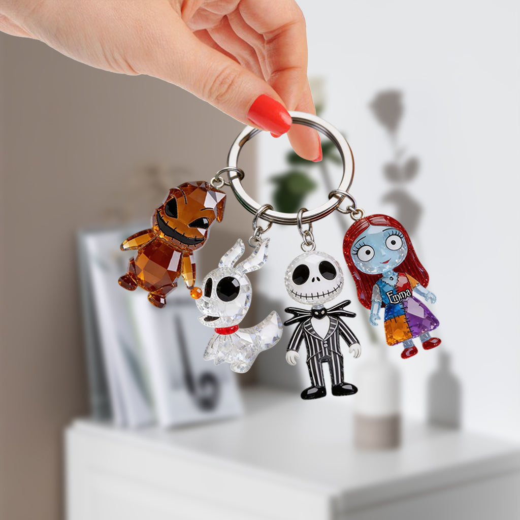 Personalized Halloween Keychain with Charms for Spooky Vibes Premium Keychain With Charms GradoCreations