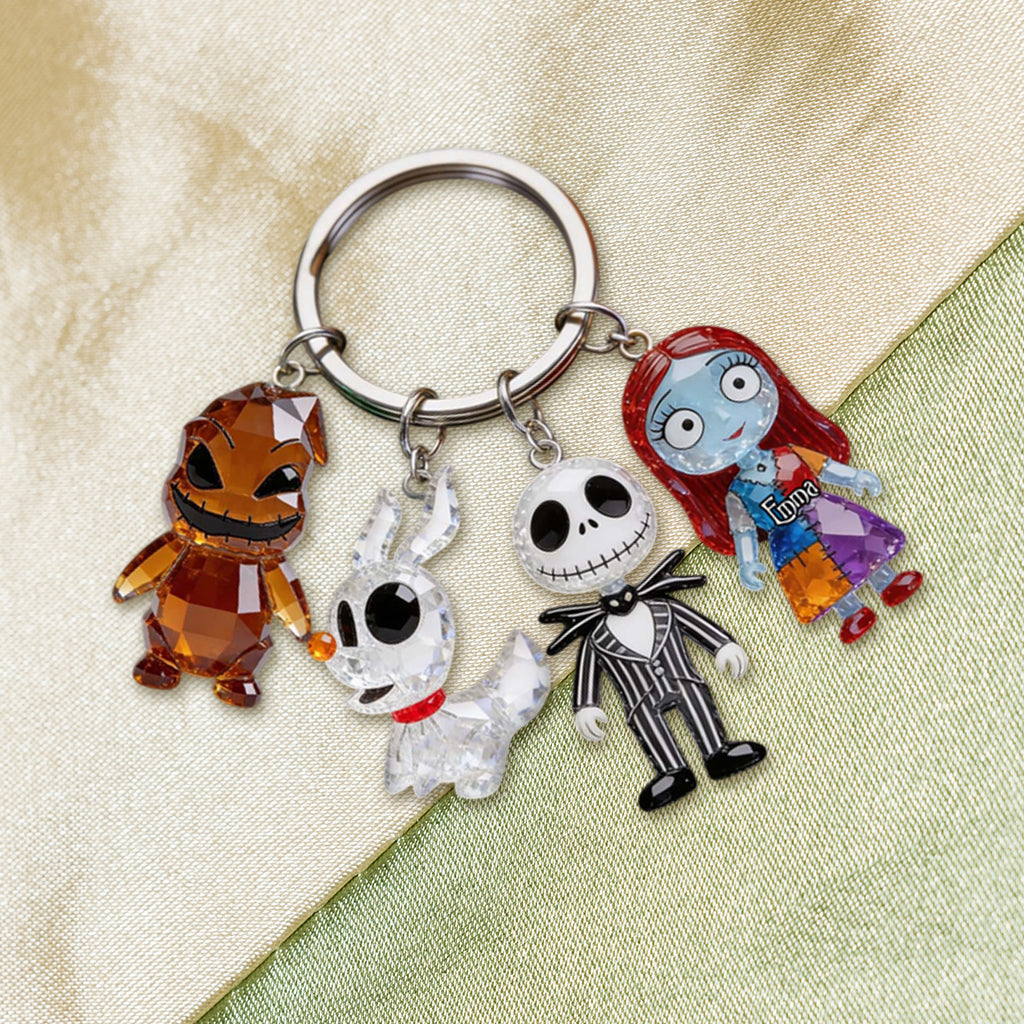 Personalized Halloween Keychain with Charms for Spooky Vibes Premium Keychain With Charms GradoCreations