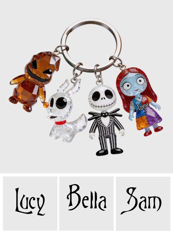Personalized Halloween Keychain with Charms for Spooky Vibes Premium Keychain With Charms GradoCreations