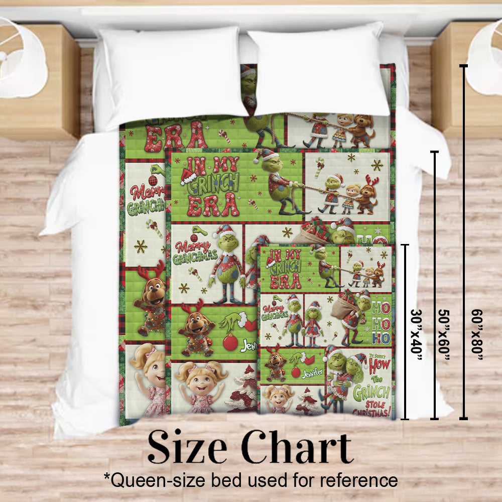 Personalized Grinch Movie Blanket Custom Name Gift for Christmas Blanket GradoCreations