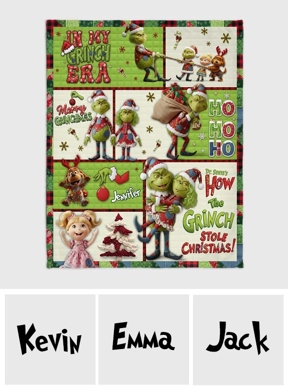 Personalized Grinch Movie Blanket Custom Name Gift for Christmas Blanket GradoCreations
