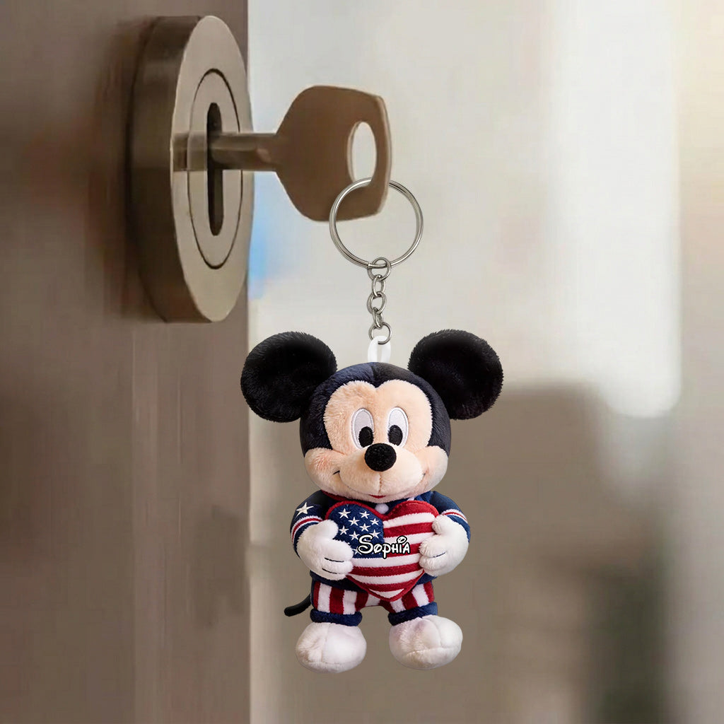 Personalized Plush Keychain Cute Mouse Ears Custom Gift Plush Keychain GradoCreations