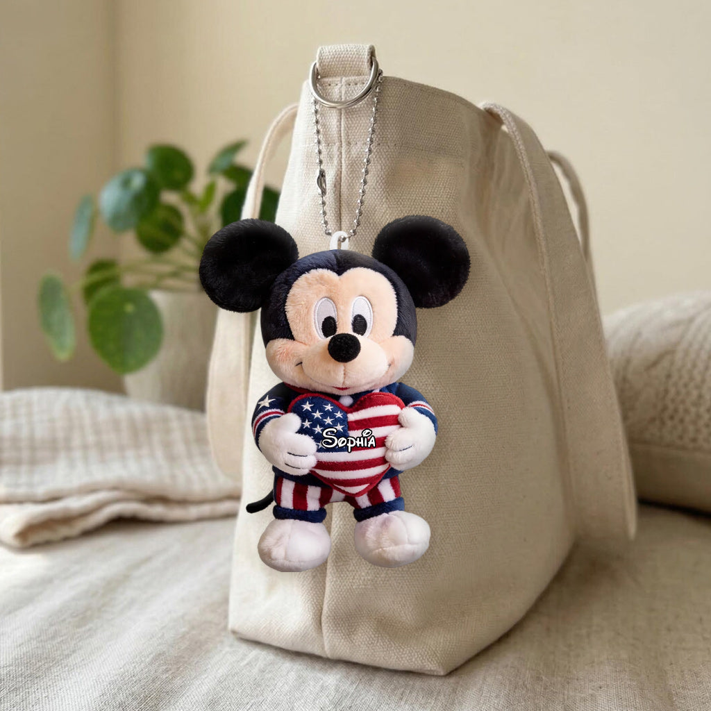 Personalized Plush Keychain Cute Mouse Ears Custom Gift Plush Keychain GradoCreations
