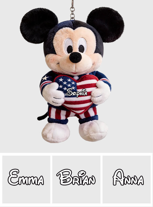 Personalized Plush Keychain Cute Mouse Ears Custom Gift Plush Keychain GradoCreations