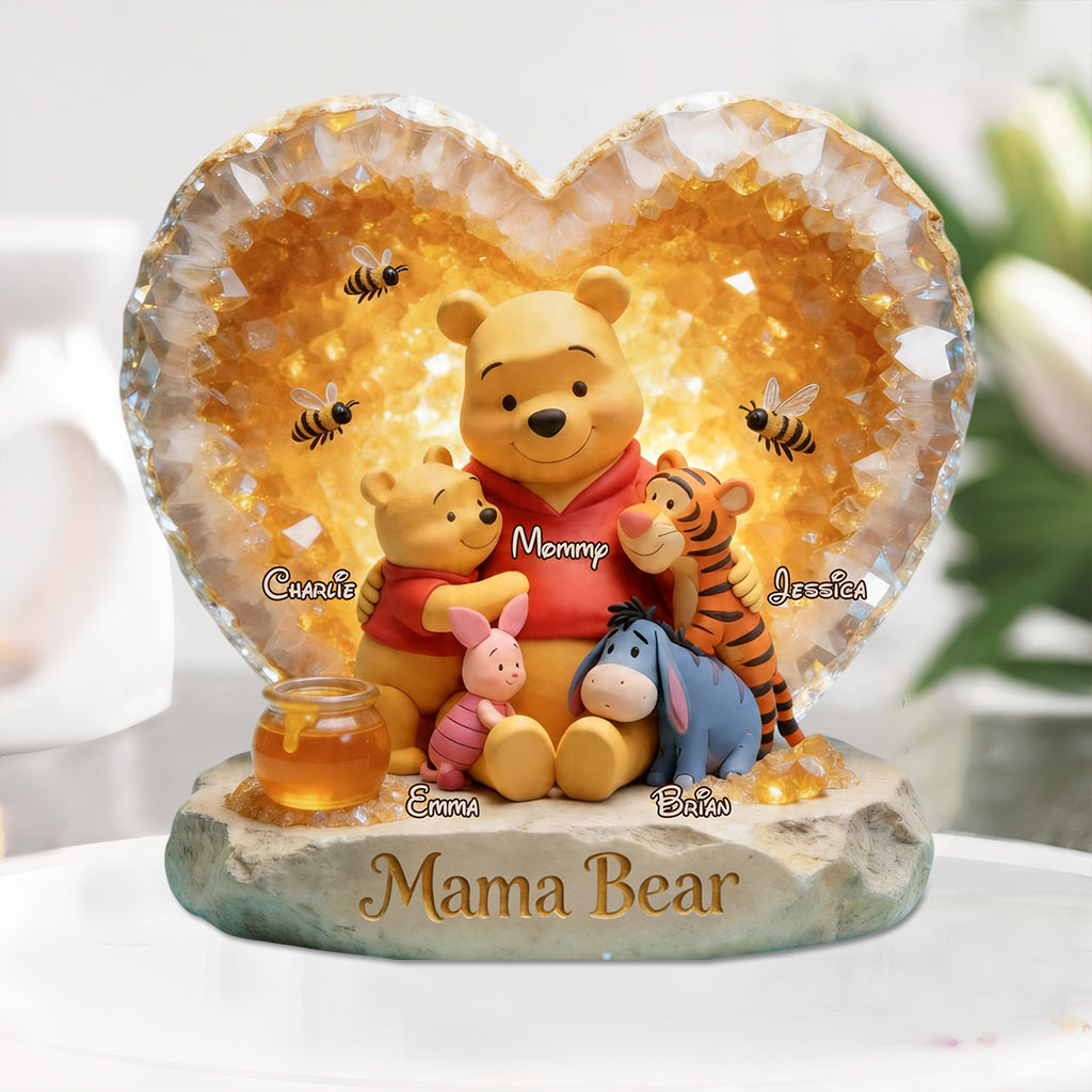 Personalized Mama Bear Acrylic Plaque Custom Gift for Mom Custom Shaped Acrylic Plaque GradoCreations