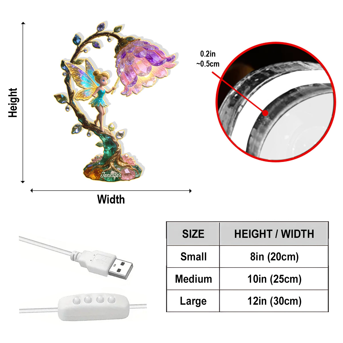 Personalized Acrylic LED Night Light Unique Dream Trip Gift Acrylic LED Night Light GradoCreations