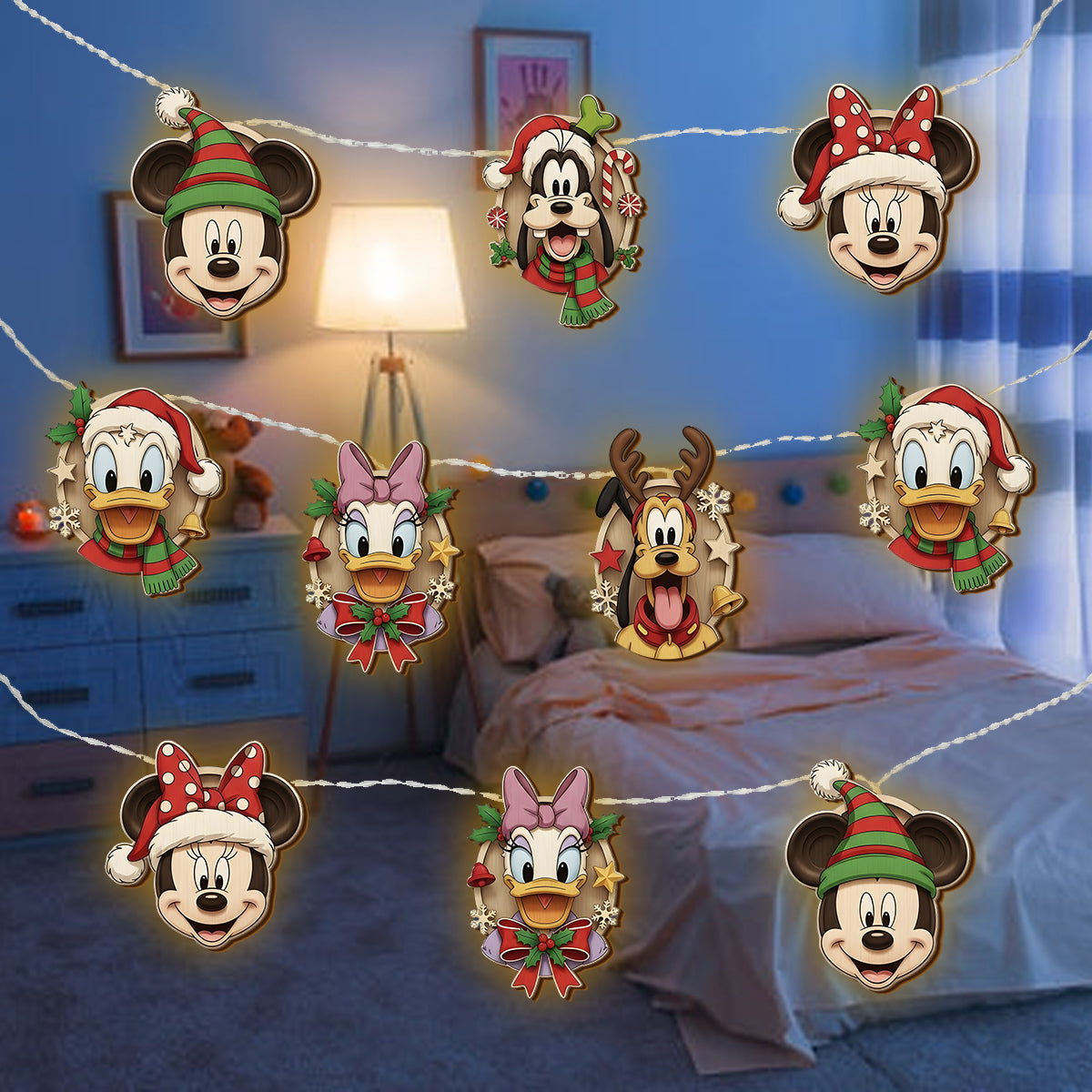 Personalized Christmas String Lights with Custom Designs for Holiday Decor String Lights GradoCreations