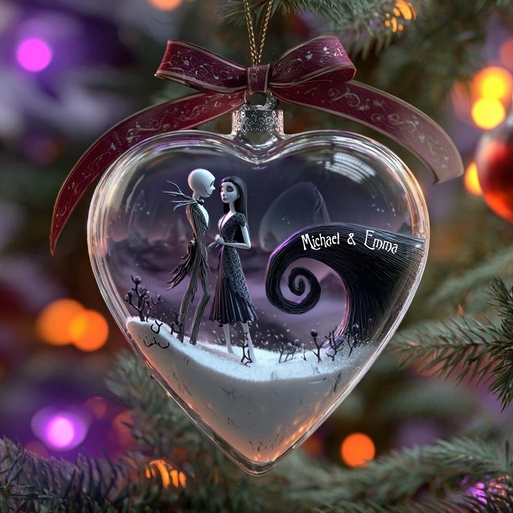 Personalized Nightmare Ornament Custom Name Heart Design Ornament GradoCreations