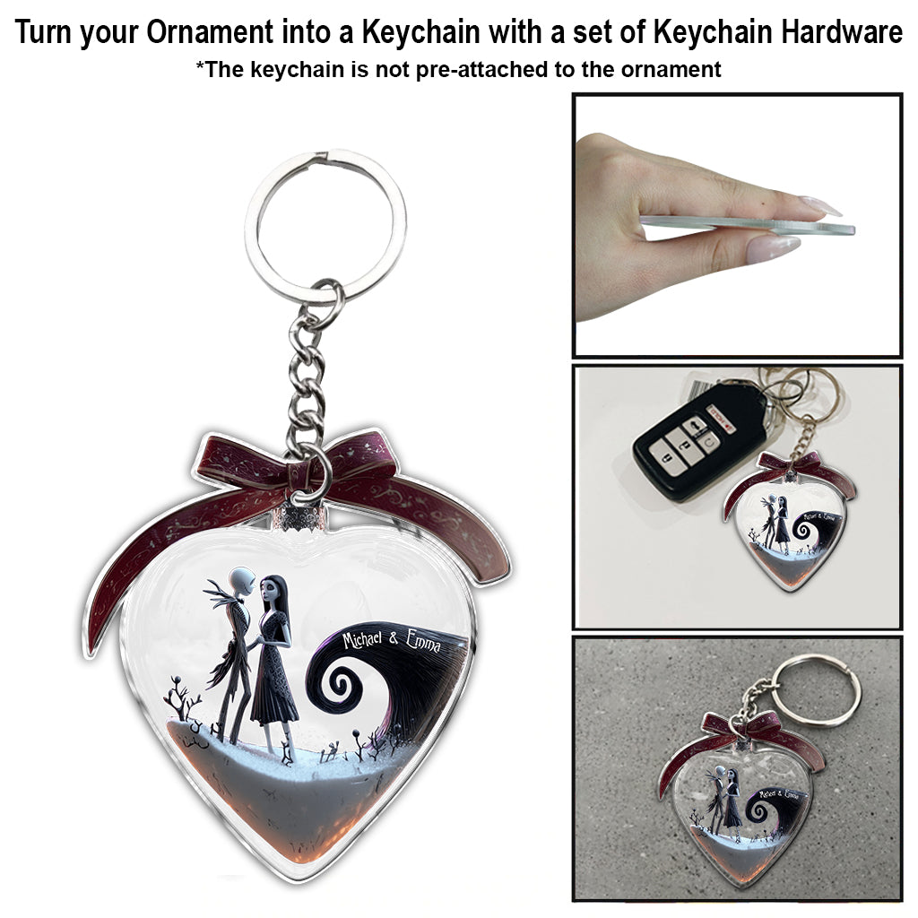 Personalized Nightmare Ornament Custom Name Heart Design Ornament GradoCreations