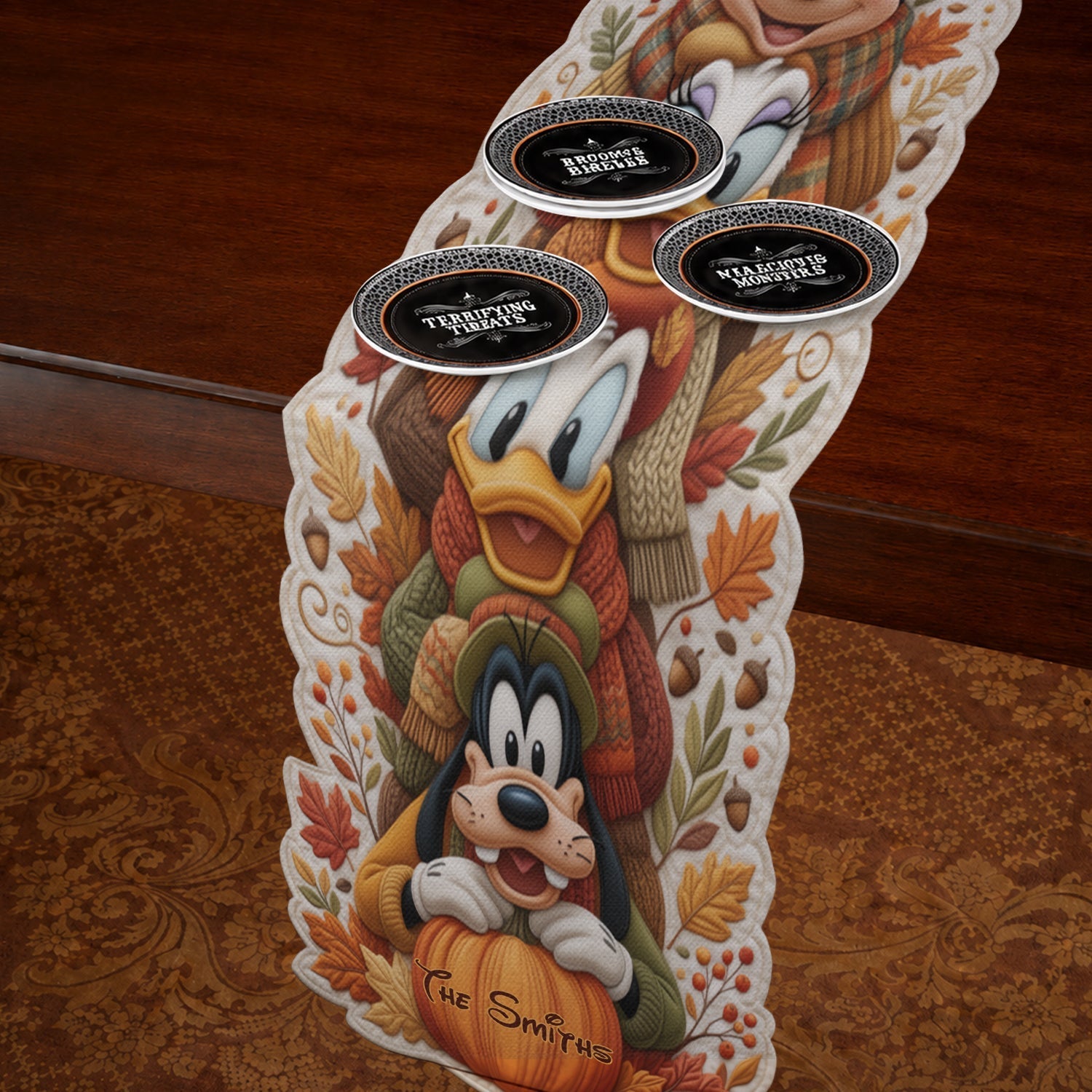 Personalized Disney Character Custom Shape Table Runner for Family Custom Shape Table Runner GradoCreations