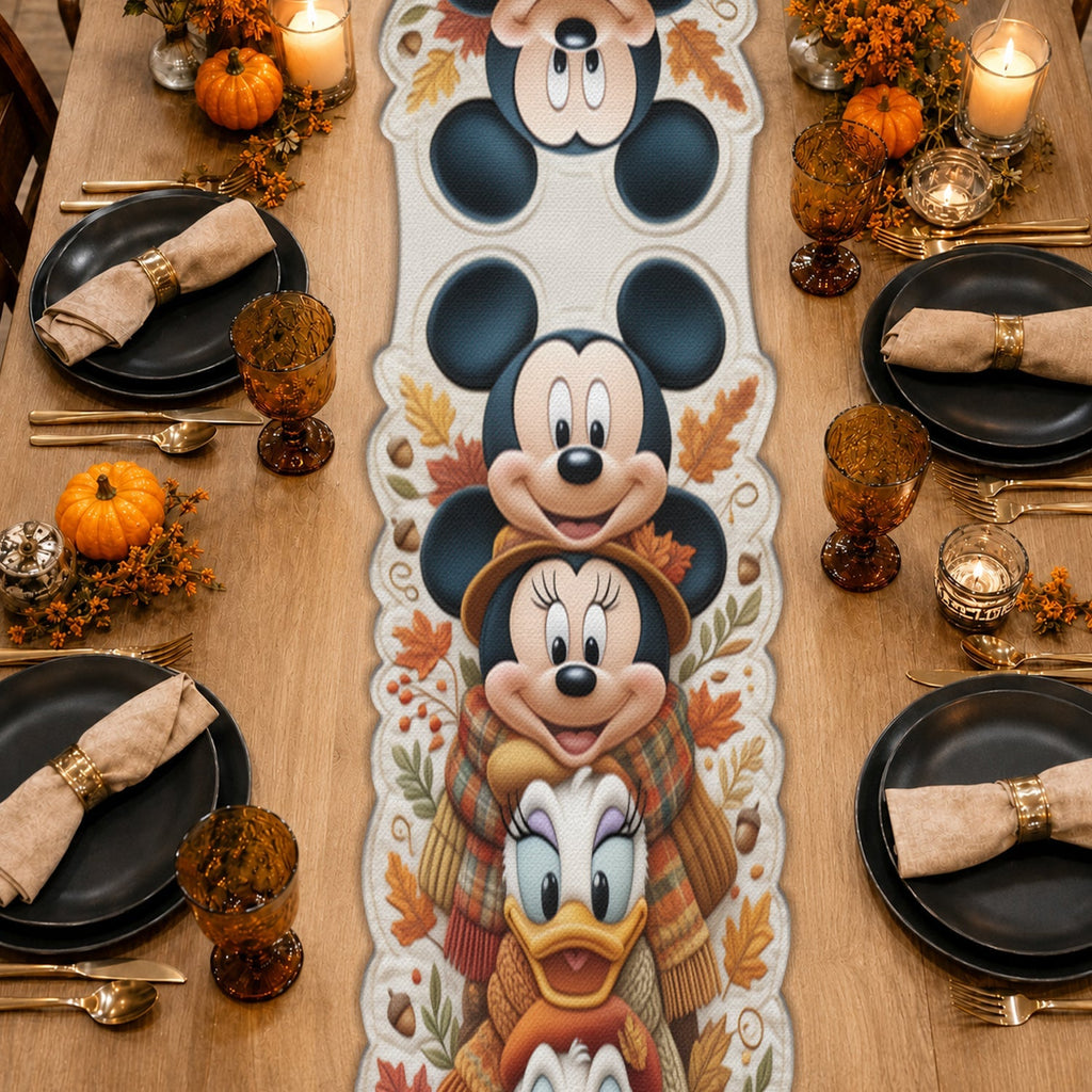 Personalized Disney Character Custom Shape Table Runner for Family Custom Shape Table Runner GradoCreations