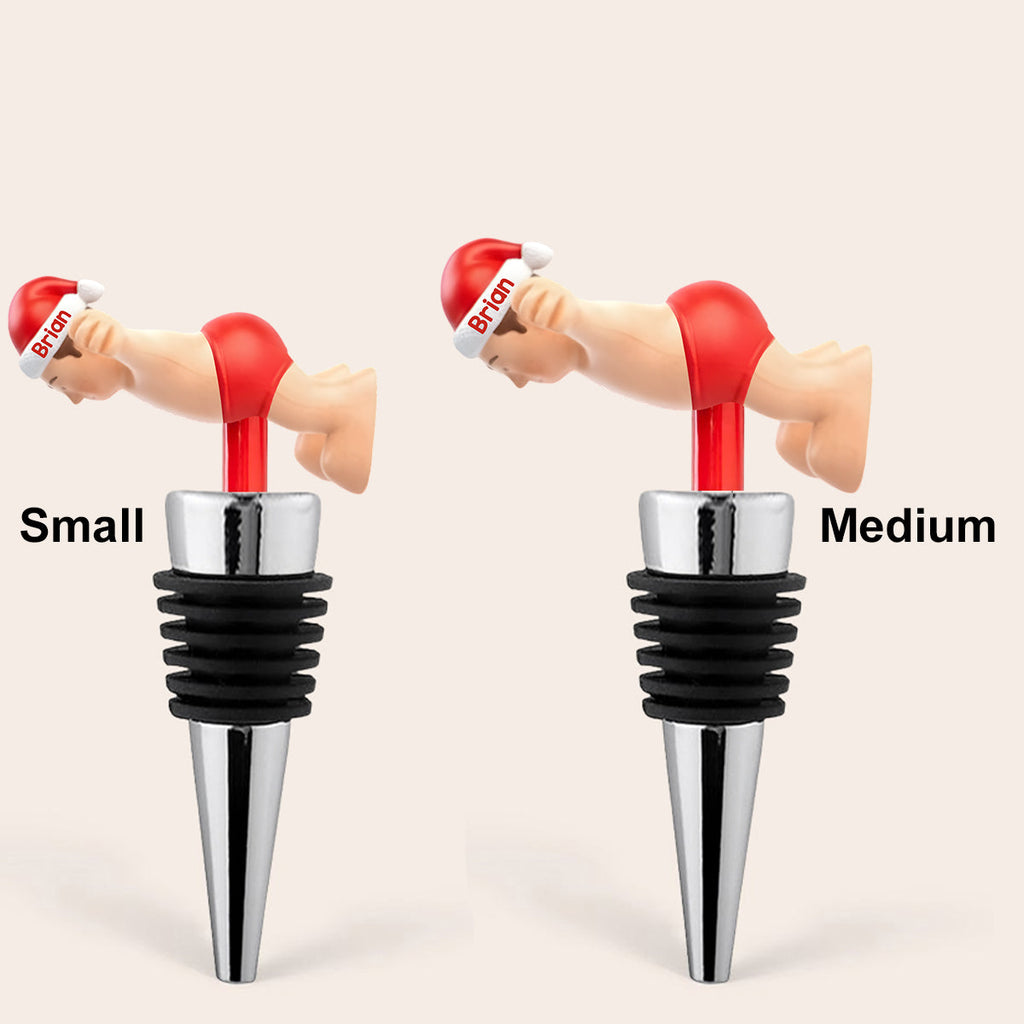 Personalized Funny Christmas Bottle Stopper Custom Gift for Him Bottle Stopper GradoCreations